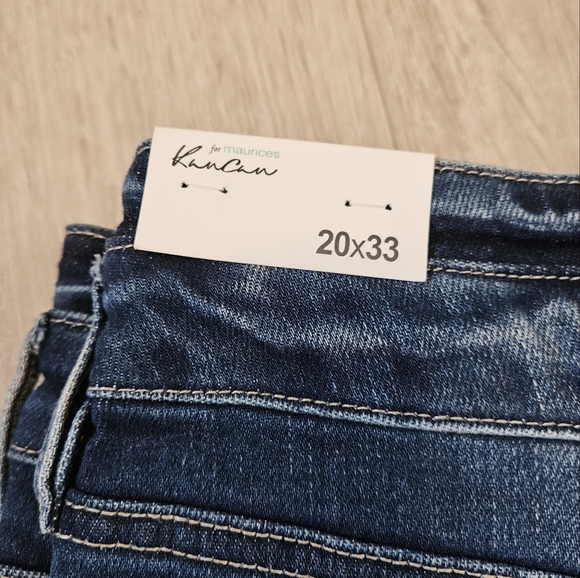 Maurice's blue High-Rise flare distressed hem jeans Womens size 20 denim NEW - Picture 3 of 8